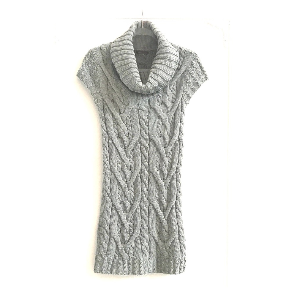 Cable Knit Turtle Neck Midi Dress